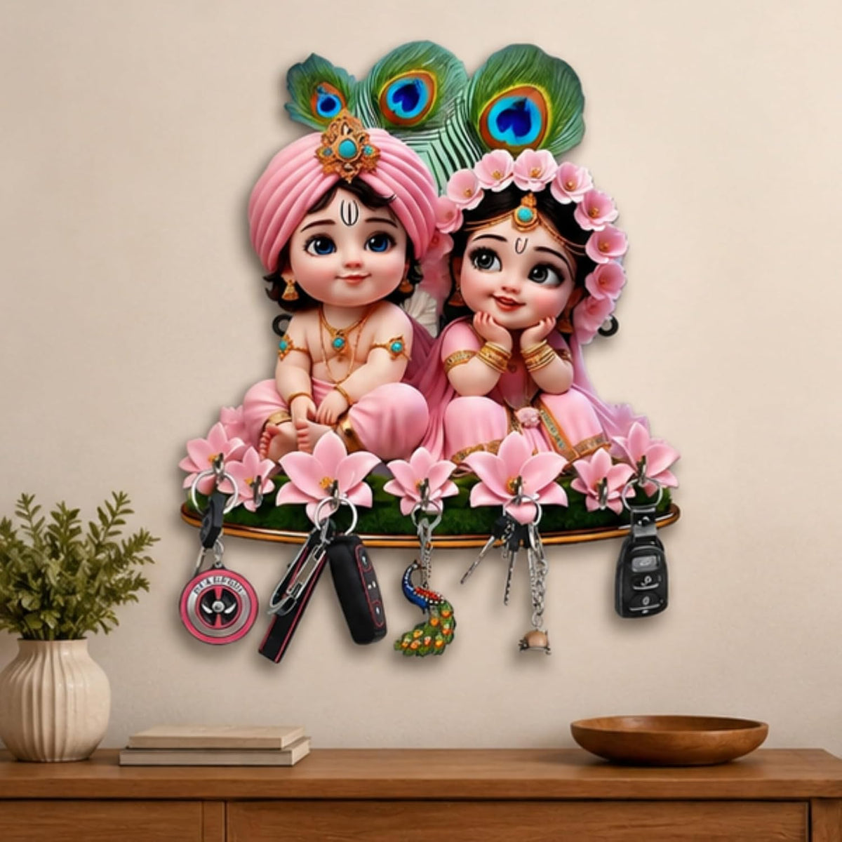 Radha Krishna Elegant Key Holder