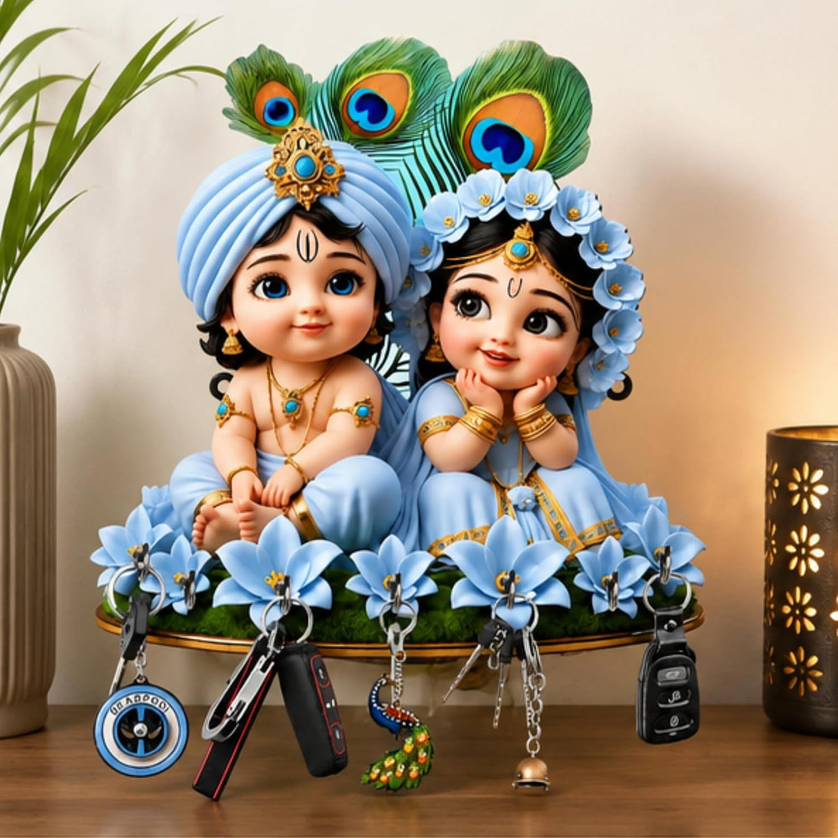 Radha Krishna Elegant Key Holder
